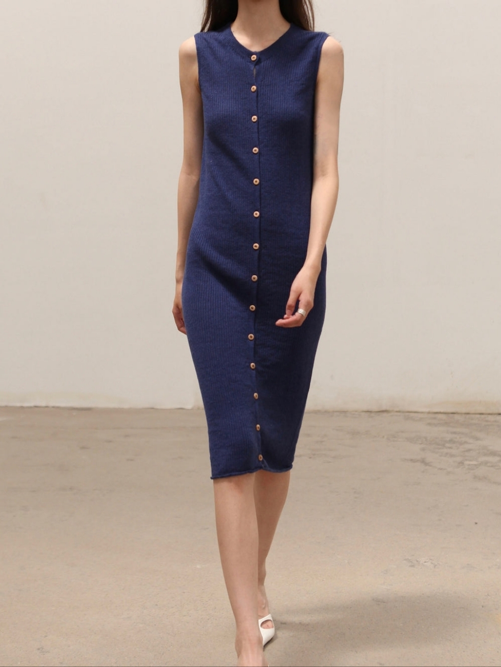 Baserange Blue Drip Midi Dress